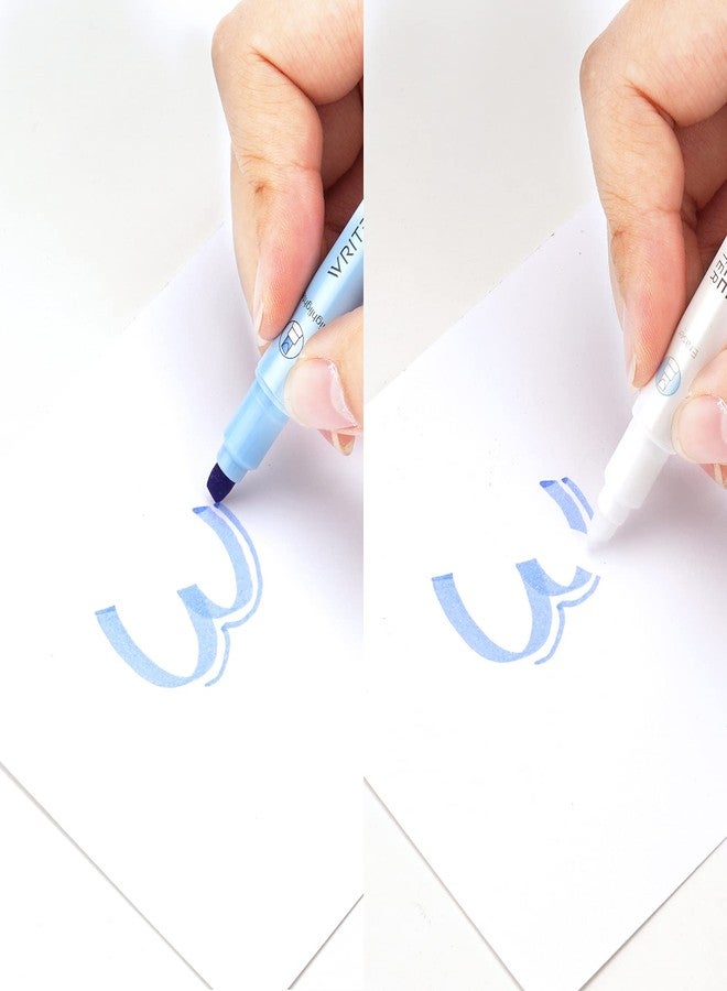 WRITECH أقلام تظليل قابلة للمسح من WRITECH، برأس مشطوف، كتابة سلسة بدون تسرب، قلم تظليل مزدوج الرأس للتظليل والتحديد، ألوان متنوعة، 12 قلمًا - Image 4